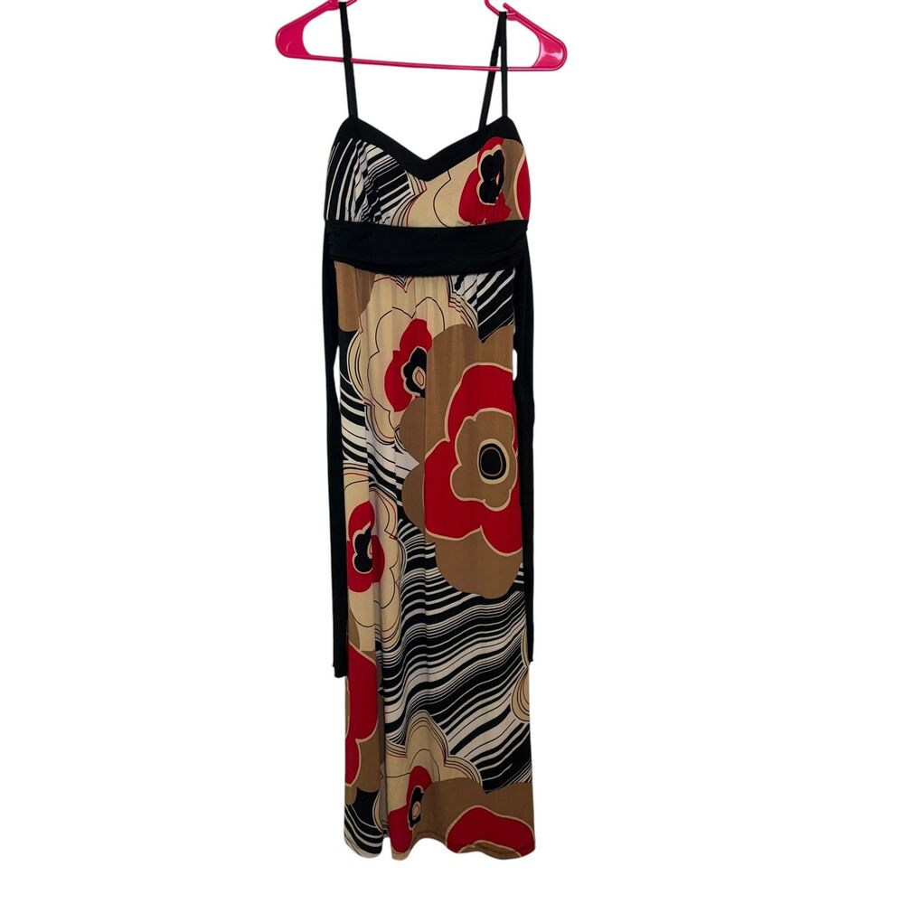 Y2K Trixxi Mod Floral Maxi Dress M 2000s Empire Waist